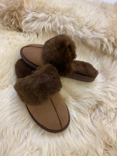 Hausschuhe Lammfell für Damen braun offen