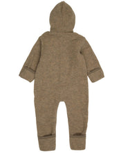 Engel baby wool overall with hood and wooden buttons
