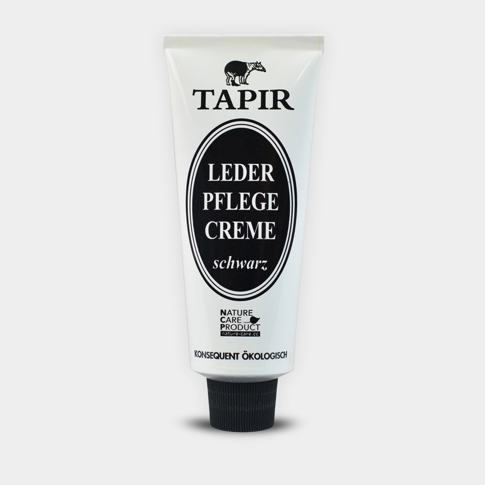 Crema para el cuidado del cuero Tapir en negro.
